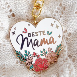 Manahia Keyring Gift - Best Mum - Pendant - Mother's Day - Pregnancy Announcement - Gift for Mum, Birthday Mum - Gift for Birth - Future Mum, gold