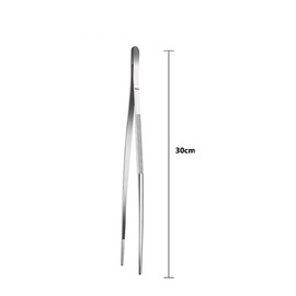 2Pcs Kitchen Tweezers Tongs - 30cm Cooking Long Tweezers Stainless Steel Tweezers with Straight Serrated Tip Heavy Duty Food Tweezers for Cooking, Bar, BBQ