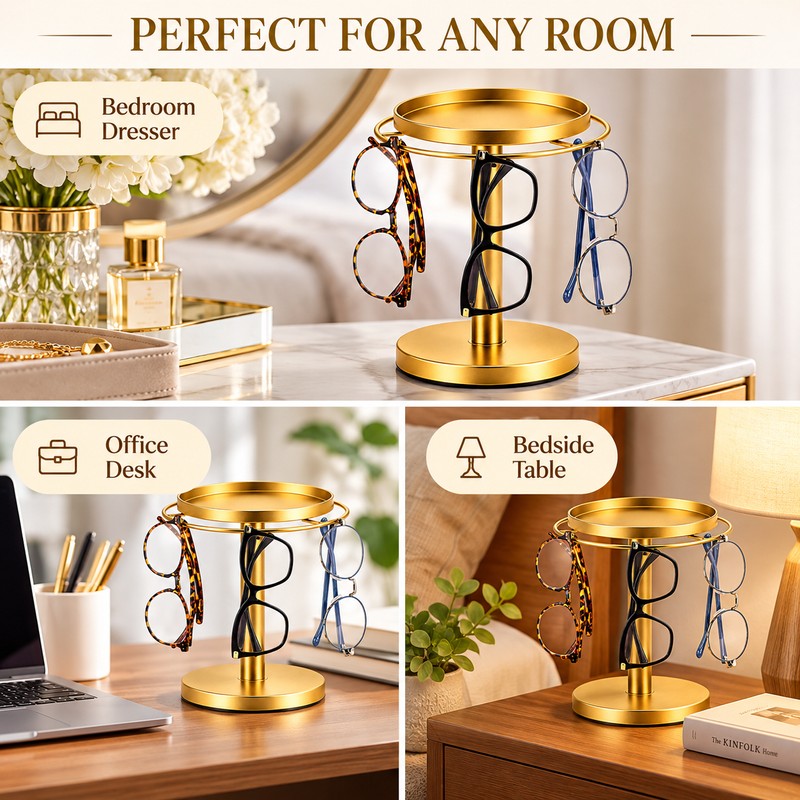 360° Rotating Eyeglass Stand for Organization – Space-Saving Stackable Glasses