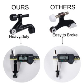 Midofar Triumph Hardware 2 Pack Hinge Pin Door Stopper,Adjustable Heavy Duty Door Stopper 2-3/8"x15/16”,Matte Black,with Black Rubber Bumper Tips