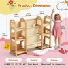 Kids Bookshelf and Toy Storage Organizer, Wood Book Shelf for
