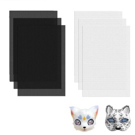 6 Sheets PVC Fursuit Eyes Mesh for Mask Making, 11.81x7.87in Durable Buckram Fabric for Therian Cosplay and Fursuit Accessories, Breathable Plastic Eye Mesh, Easy to Cut
