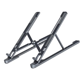 CAXUSD Aluminum Alloy Laptop Cooling Rack Adjustable Foldable Stand for Laptops Portable Design for Office Home and Travel Use Large Dark Grey