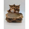 Esschert Design Double Owl Planter, Faux Wood, Brown