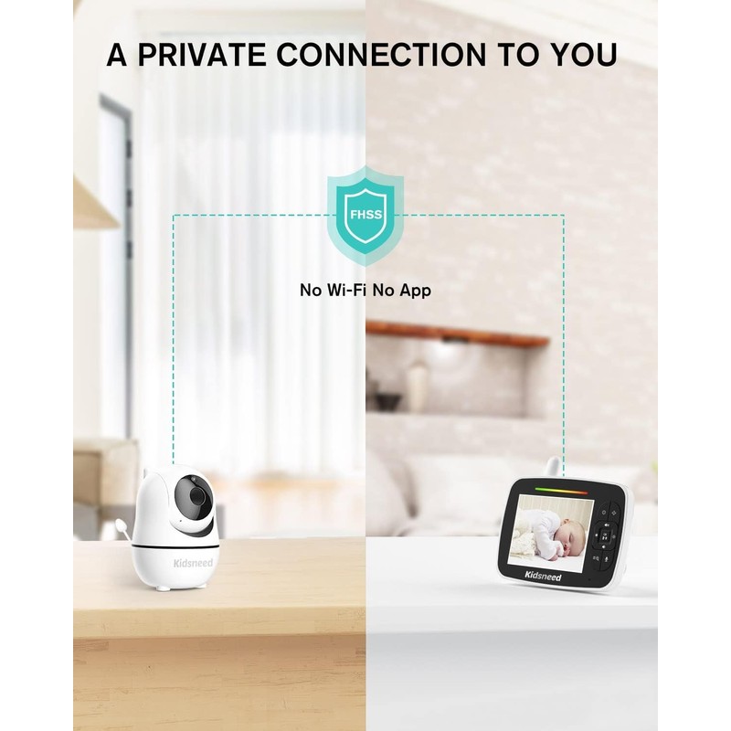 Kidsneed Baby Monitor - 3.5" Screen Video Baby Monitor with