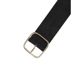 Allegra K Women's Adjustable Buckle Wide Waist Belt, black