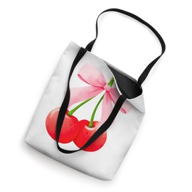 Cute Coquette Cherry Bow Aesthetic Ribbon For Women Girls Tote Bag