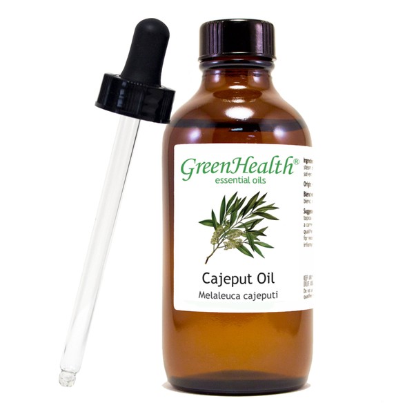 Cajeput – 4 fl oz (118 ml) Glass Bottle w/Glass Dropper – 100% Pure Essential Oil – GreenHealth