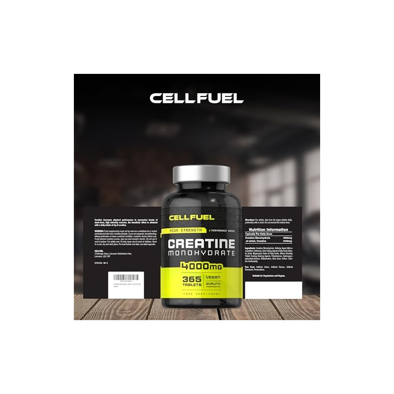 Creatine Monohydrate Tablets 4000mg | 365 Vegan Pills | High