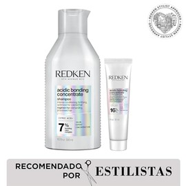 REDKEN- Shampoo Acidic Bonding Concentrate de Redken 300ml + Mascarilla travel size| Shampoo y mascarilla de reparación máxima | Repara 1 año de daño 