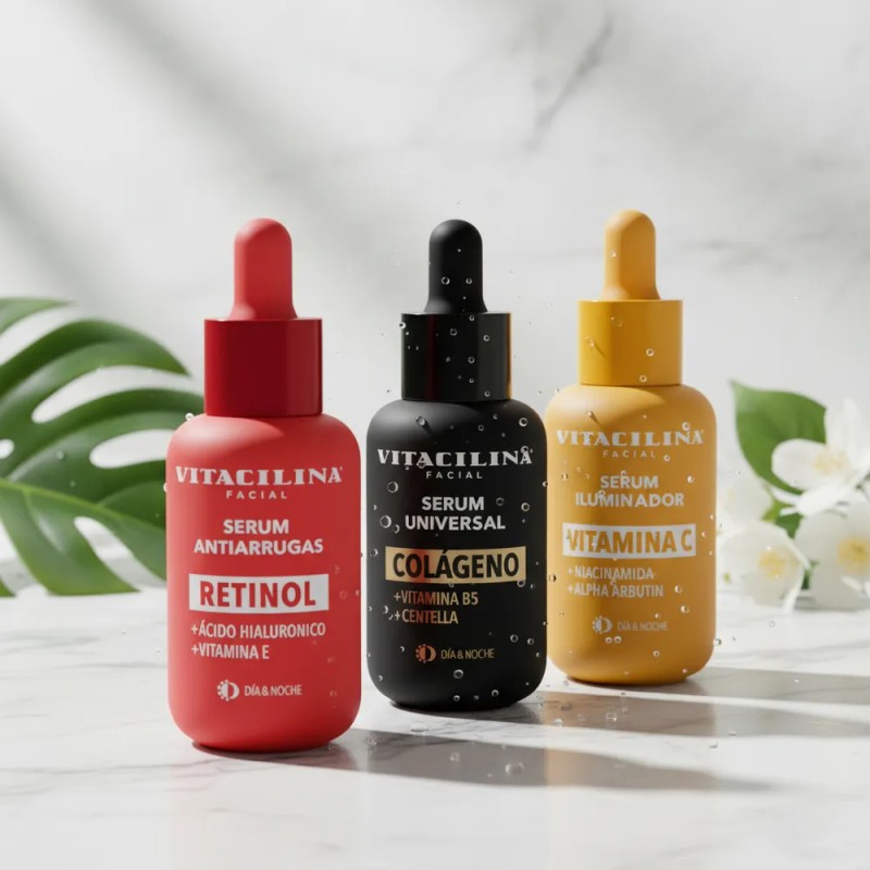 Kit Sérum Facial Vitacilina Retinol Colágeno Y Vitamina C Mixta