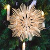 com-four® Straw Star Set - Natural Christmas Tree Hanging Decorations