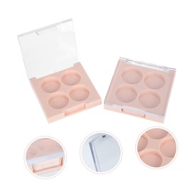 PACKOVE 2sets Makeup Organizer Box with Lid Compact Empty Eyeshadow Tray for DIY Color Mixing Travel for Blusher Eyebrow Powder and Lipstick Sub Packaging 2pcs*2