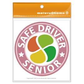 Elderly Driver Mark Sticker Maple Leaf Mark Elderly Driver Sticker Silver Mark Senior Mark Maple Leaf Mark Silver Mark Stylish Cute Simple Car Safe Driving Drives Slowly (English/Pink)