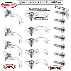 HUAZIZ 100 x LED Strips, Mounting Strip Light 10 mm Mounting Bracket Mounting with 100 Pieces Screws for 10 mm Wide LED Stripes Clips