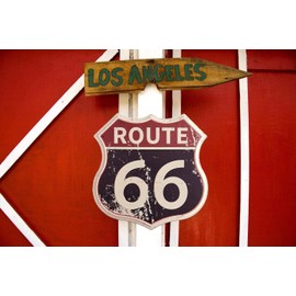 SUDAGEN Route 66 Signs Vintage Road Signs with Polygon Metal Tin Sign for Wall Decor Art 12" x 12" (Route 66)