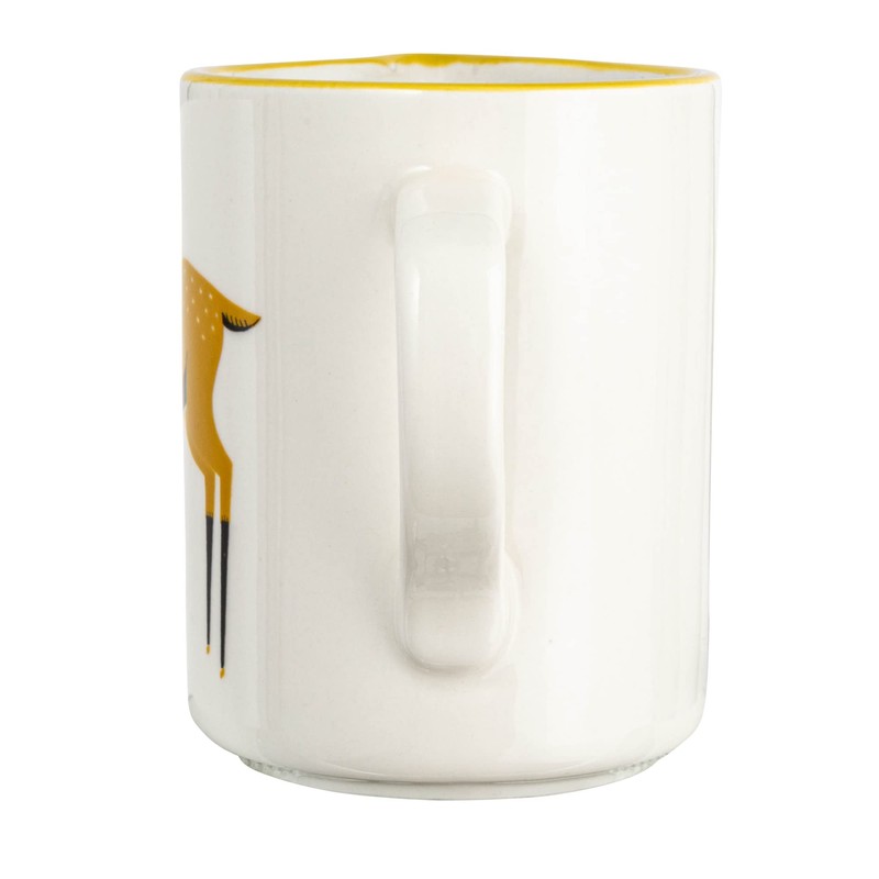 Creative Co-Op Stoneware Painted Deer, Multicolor Creamer, Ivory