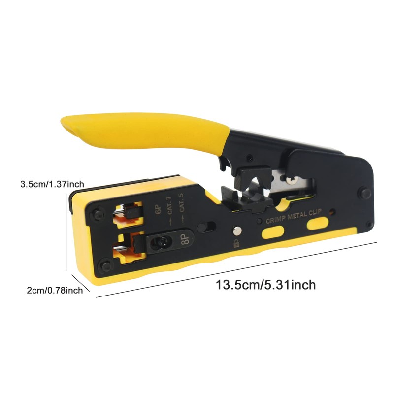 YIOVVOM Pass Through RJ45 Crimp Tool / Wire Stripper /