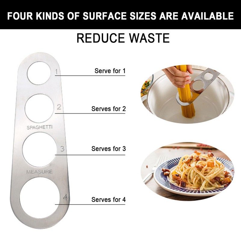UILYNIU 3 Pcs Spaghetti Measurer Tool, 4 Holes Stainless Steel