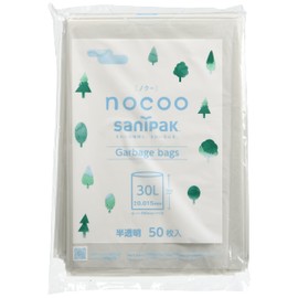Nippon Sanipack CN35 Trash Bags, Polybags, Nokoo, Translucent, 7.8 gal (30 L), 50 Pieces, Garbage Bags
