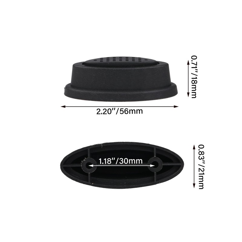 BQLZR Luggage Holder Side Bolt Base Replacement Black Feet Pad