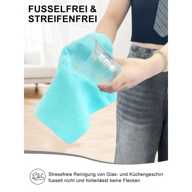 Microfibre Cleaning Cloths, Pack of 50 per Roll, Tear-Off Cleaning