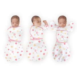 Amazing Baby Omni Swaddle Sack for Newborn - Transitional With Wrap & Arms Up Sleeves & Mitten Cuffs - Easy Transition Sleep Sack, Watercolor Little Roses, Small, 0-3 Months