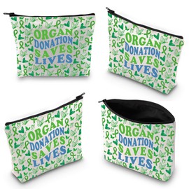 Gzrly Organ Donation Saves Lives Makeup Bag Organ Transplant Awareness Kidney Donor Gift Organ Donor Zipper Pouch (Saves Lives ca)