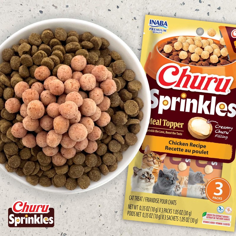 INABA Churu Sprinkles for Cat, Soft & Chewy Churu Filled,