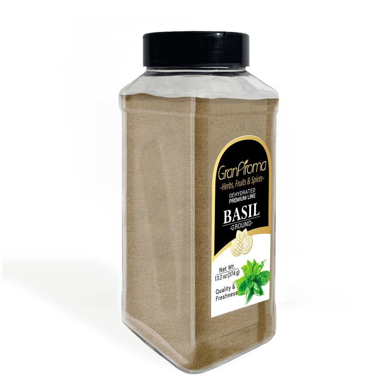 GranAroma Ground Basil, 13.2 oz, Peppery Flavor, Sauces & Dressings,