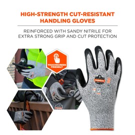 Ergodyne unisex adult Nitrile-coated ANSI A3 Nitrile Coated CR Gloves, Gray, 2X-Large US, Factory, Pack of 1