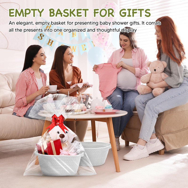10PACK Baskets for Gifts Empty, 12"x 8"x 5" Woven Gift