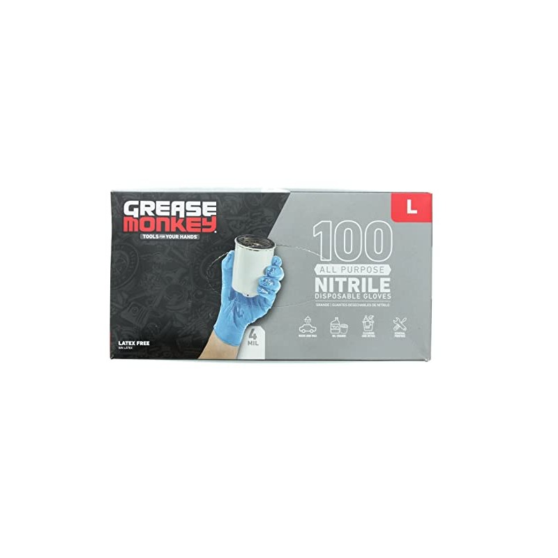 Grease Monkey All Purpose 4 Mil Thickness Disposable Nitrile Gloves