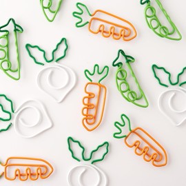 Slip-On Vegetable Paper Clip 12 P Zem Clip, Document Organizer, Colorful, Assorted Colors, Carrot, Turnip, Blister, Vegetable Mold A-SZG-4502