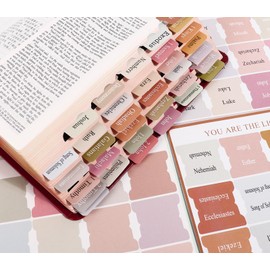 Bible Tabs for Bible Book Markers - Pastel Paper Index Tabs for Men's Bible Study, Bible Journaling Supplies, Perfect Christian Gift for Youth & Teens​