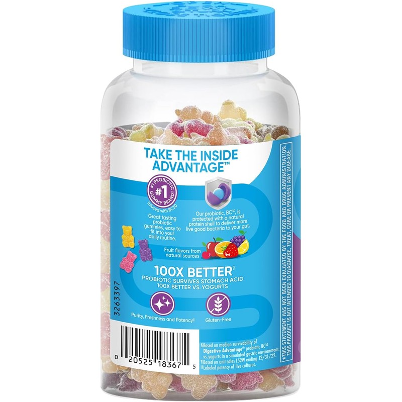 Digestive Advantage - Gomas probióticas (80 unidades, 2 unidades)