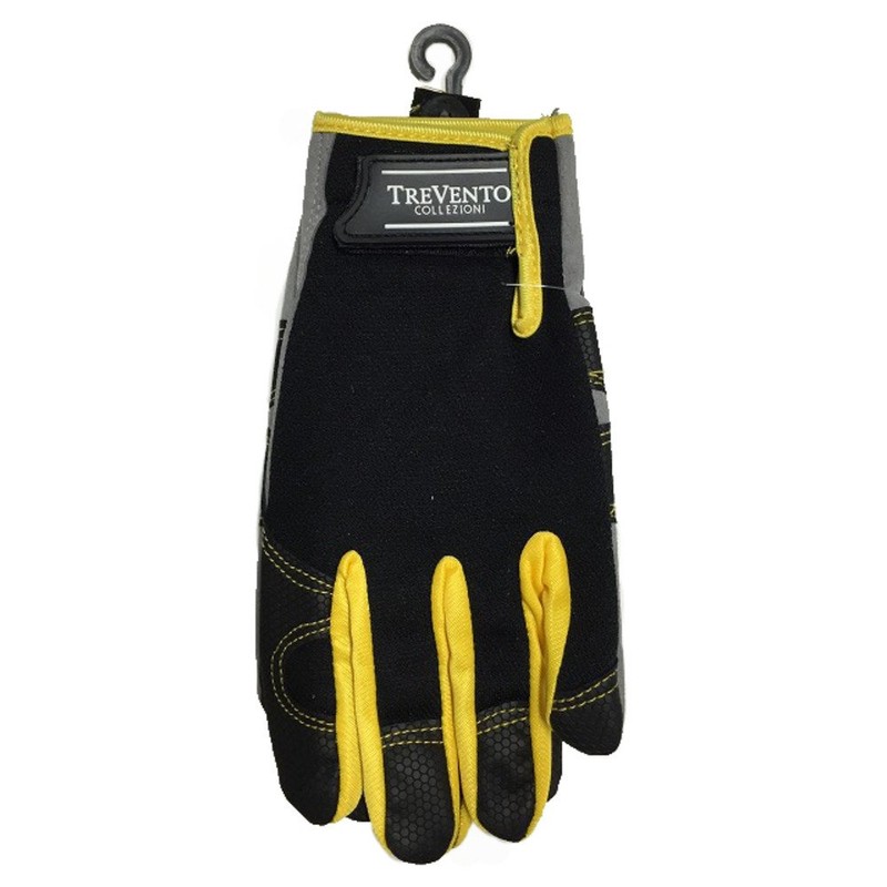 TREVENTO TVC-201 Micro Leather Gloves Black x Yellow LL