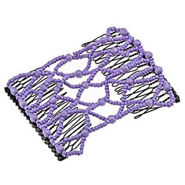 Magic Beads Double Women Stretchy Hair Combs Clips (Style 7-Purple)