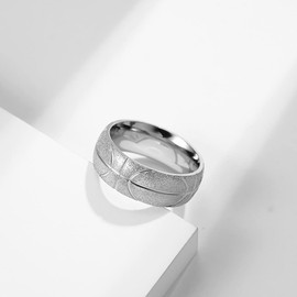 POYAMUSE Stainless Steel Basketball Ring for Men - Basketball Sport Events Souvenir Gift for Men-silver7