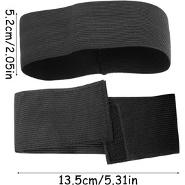 4Pcs Black Elasticated Arm Bands Adjustable Captains Armband Black Football Mourning Armband Funeral Armband for Respect Memorial Soccer Basketball