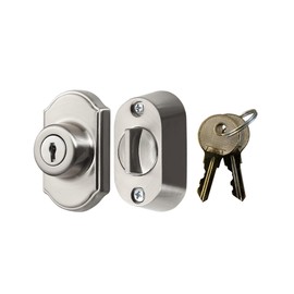 Ideal Security Model 703 Keyed Deadbolt for Storm and Screen Doors, Satin Silver