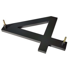 Ywonoby 8 Inch House Numbers for Outdoor Use - Waterproof and Rustproof 3D Floating Modern Door Numbers - Matt Black Acrylic Number (4)