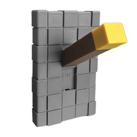 Gaming Light Switch Cover Plate, 1 Gang Toggle Light Switch Plate, Pixel Design, Gray Yellow Stick Level, for Kids Boys Girls Gifts, Rooms Decorative, Full Cover Plates