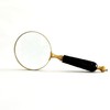 Brass Magnifying Glass with Black Bone Handle – 10" Handheld