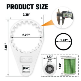 Fuel Filter Elements with Wrench Compatible with Yamaha 4-Strokes F150, F200, F225, VZ150, VZ175, VZ200, VF200, VF225, VF250 2006 to Current Replace # 6P3-WS24A-01-00