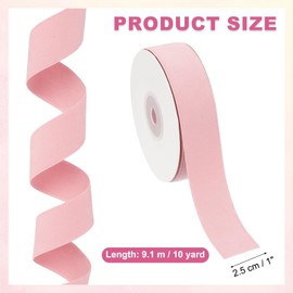 PATIKIL Double Face Velvet Ribbon for Gift Wrapping, 1 Inch x 10 Yard Velvet Wired Vintage Trim Ribbons for Crafts Bow Christmas Tree Ornaments Bouquets Wedding Decor, Light Pink