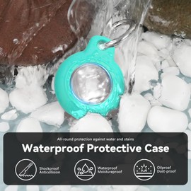 TNSNK Portable for AirTag Case with Key Ring, for AirTag Keychain for Luggage/Bicycles/Pets, Scratch-Resistant Protective Case (Blue + Mint Green)