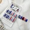 4th of July Press on Nails Short Square Fake Nails