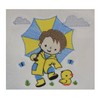 Boy and Duck (1365) - Embroidered Lightweight Soft Patterned Fleece