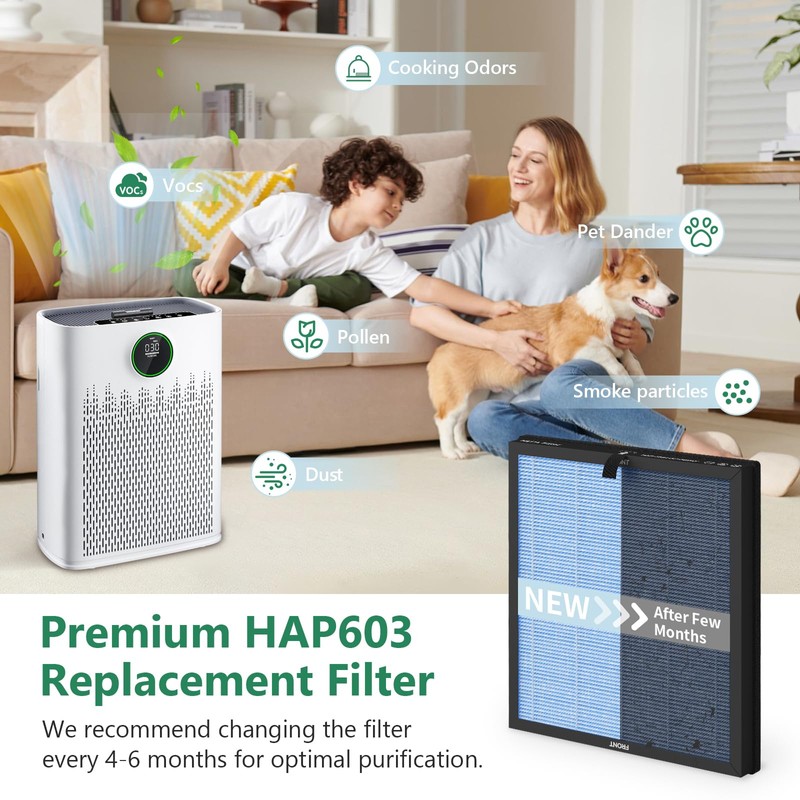 FCFMY HAP603 H13 True HEPA Replacement Filter Compatible with ECOSELF